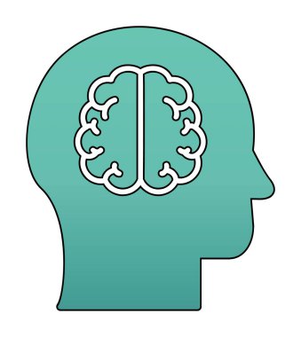 beyin ikonu vektör çizimi tasarımı