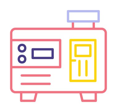 Elektrik jeneratörü çizgi simgesi biçimi, vektör illüstrasyon tasarımı