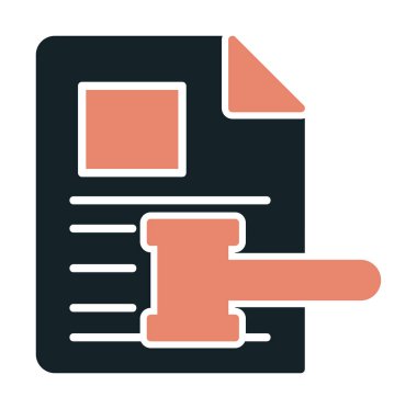 Açık artırma ya da Yargıç Tokmak simgesi düz stilde