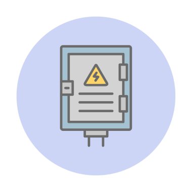 Elektrik Paneli düz simgesi, vektör illüstrasyonu                            