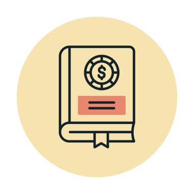 Basit Finansal Kitap simgesi, vektör illüstrasyonu