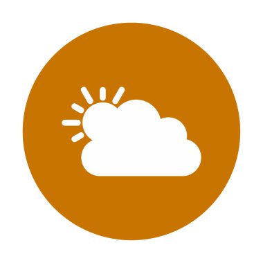 Bulut simgesi olan güneş. hava vektörü illüstrasyon tasarımı