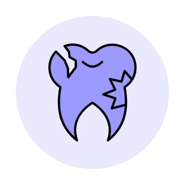 Diş ikonu vektör illüstrasyonunu taşır 