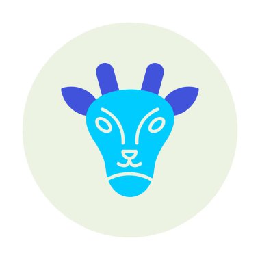 Zürafa baş web simgesi, vektör illüstrasyonu 