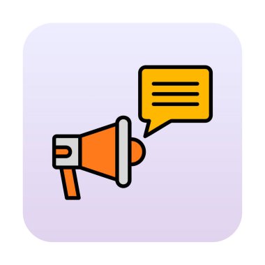 Konuşma baloncuğu vektör illüstrasyonlu megafon