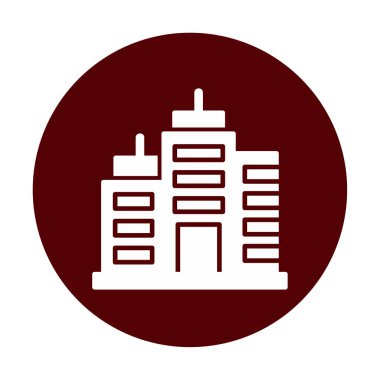 Şehir binası simgesi, vektör illüstrasyonu basit tasarım