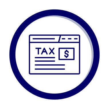 beyaz üzerinde vergilendirme web sitesi simgesi vektör çizimi 