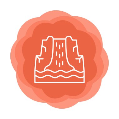 Basit Waterfal simgesi, vektör illüstrasyonu