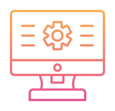 bilgisayar izleme simgesi, vektör illüstrasyonu basit tasarım