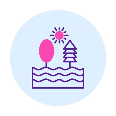 Doğa yassı ikon vektör çizimi 