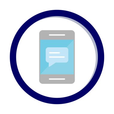 Sohbet düz simgesi, vektör illüstrasyonu