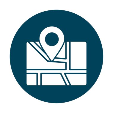 Konum iğnesi, vektör illüstrasyonlu harita simgesi