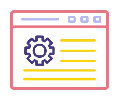 Ağ ayarı. Web simgesi basit illüstrasyon 