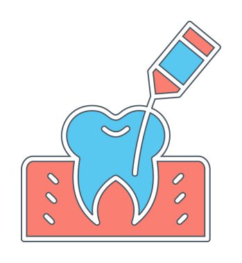 Kök Kanal Tedavi simgesi, vektör illüstrasyonu 