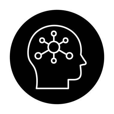 Psikoloji işaretli beyin simgesi tasarım vektörü illüstrasyonu