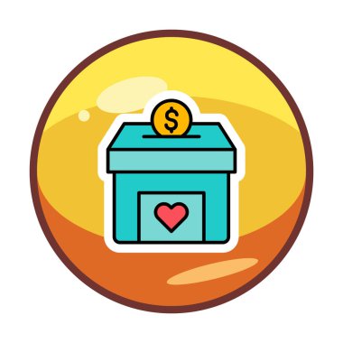 Bağış Kutusu vektör simgesi