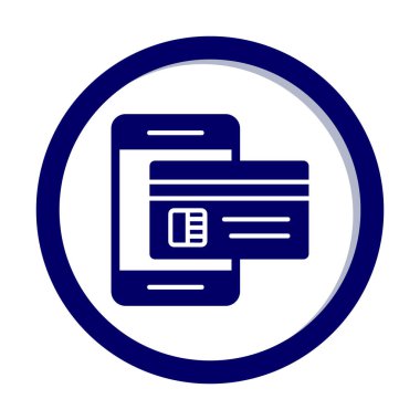 Basit Çevrimiçi Ödeme simgesi, vektör illüstrasyonu