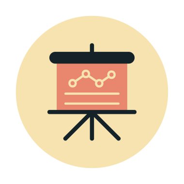 Sunum, grafikli iş tahtası, vektör illüstrasyonu