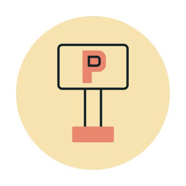 Park yeri simgesi. Web için park vektörü simgelerinin özet çizimi