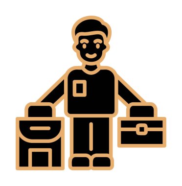 Mülteci Web simgesi, vektör illüstrasyonu 