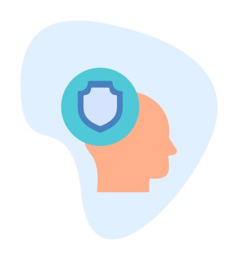 Kalkan simgesi resimli düz kafa