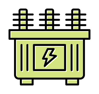 Batarya güç ikonu vektör illüstrasyonu. Dönüştürücü                         