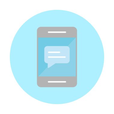 Sohbet düz simgesi, vektör illüstrasyonu