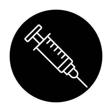 Enjeksiyon şırınga simgesi, vektör illüstrasyonu 