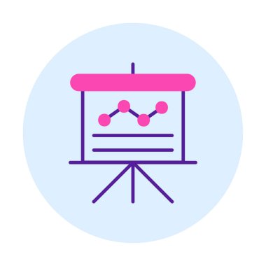 Sunum, grafikli iş tahtası, vektör illüstrasyonu