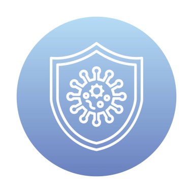 Virüs koruma simgesi vektör illüstrasyonu