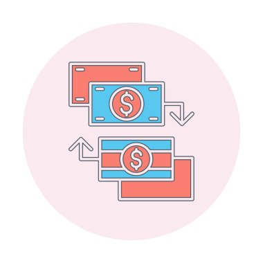 para değişimi simgesi, vektör illüstrasyonu 