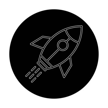 Girişim konsepti, roket simgesi, düz tasarım 