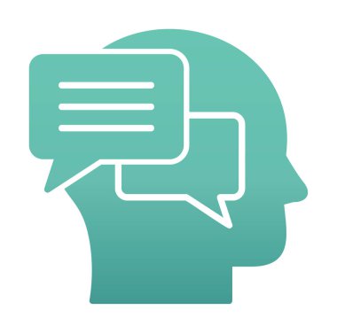 Sohbet düz simgesi, vektör illüstrasyonu