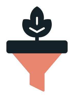 Bitki ve vektör illüstrasyonlu filtre hunisi