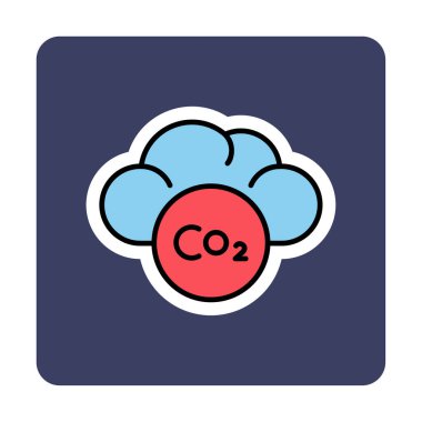 co-2 emisyon simgesi resimli bulut 