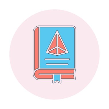 Trigonometri Kitabı simgesi, vektör illüstrasyonu