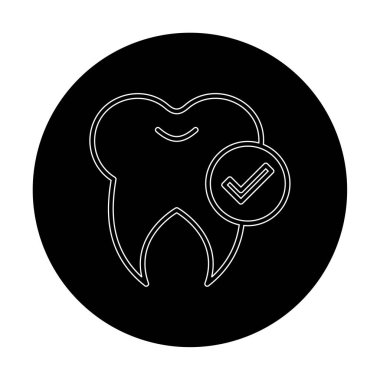 Sağlık Dişleri ve İşaretleme simgesi, vektör illüstrasyonu  