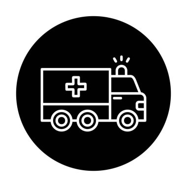 Arka planda ambulans vektör çizimi. grafik tasarımı.