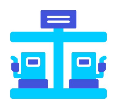 Modern Yakıt İstasyonu simgesinin vektör çizimi                  