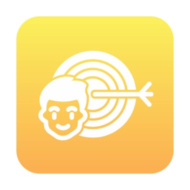 Hedef simgesi olan adam başı, Hedefler konsepti 