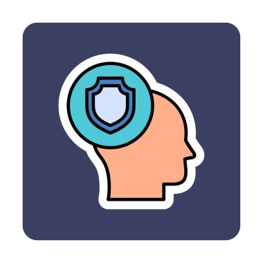 Kalkan simgesi resimli düz kafa