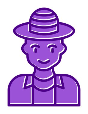 Turist şapkası simgesi, vektör illüstrasyonu 