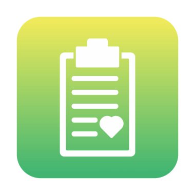 Kalp ikonu vektör illüstrasyonlu Tıbbi Rapor               