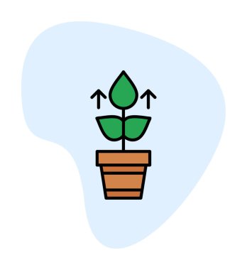 Bitki büyüme ikonu vektör illüstrasyonu