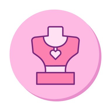 Kolye düz simgesi, vektör çizim                  