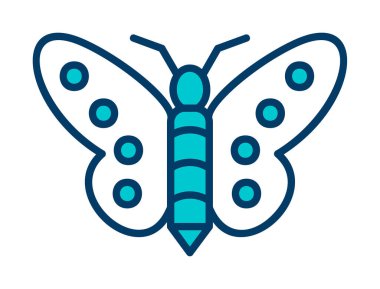 Kelebek Vektör Simgesi Düz Çizim 