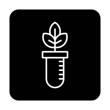 Test tüpü simgesine bitki, vektör illüstrasyonuName 