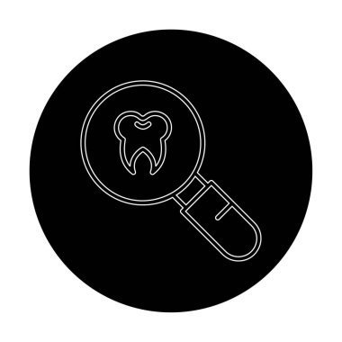 Diş kontrolü vektörü düz renk simgesi            