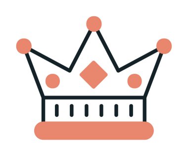 Crown düz simgesi, vektör illüstrasyonu 