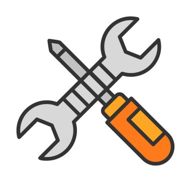 Basit mekanik Araçlar simgesi, vektör illüstrasyonu